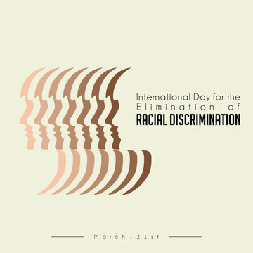 International Day for the Elimination of Racial Discrimination with skin people color