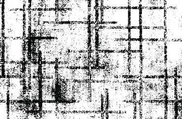 Rough, irregular texture composed of monochrome geometric elements. Overlay distressed grunge background. Abstract vector illustration. Isolated on white background. EPS10