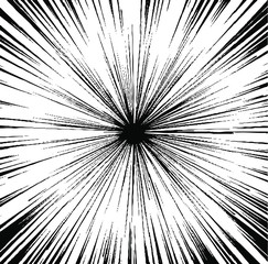 Naklejka premium Circular starburst explosion texture. Distressed uneven grunge background. Abstract vector illustration. Overlay to create interesting effect and depth. Isolated on white background.