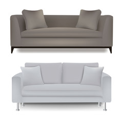 Two Sofa Bed With Isolated White Background