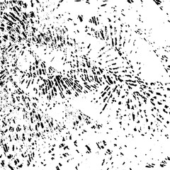 Small uneven spots and particles of debris. Abstract vector texture.  Distressed uneven background. Grunge texture overlay with fine grains isolated on white background. Vector illustration. EPS10.