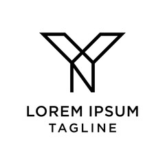 initial letter logo YN, NY logo template  - obrazy, fototapety, plakaty