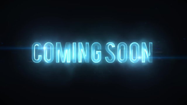 Scifi Movie Trailer Coming Soon Text Reveal/ 4k scifi movie style background with coming soon lighting text reveal like for cinema trailer