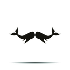 Black mustache creative flat retro desing. Simply and trendy design. Amazing fit for brands, logo, barbershop, background. Mustache set isolated on white background with shadow