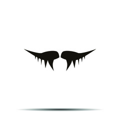 Black mustache creative flat retro desing. Simply and trendy design. Amazing fit for brands, logo, barbershop, background. Mustache set isolated on white background with shadow