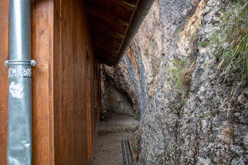 Fototapeta na wymiar House of Josip Broz-Tito from WW2 in Drvar/Bosnia and Herzegovina, placed in cave