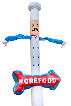 inflatable chef doll blowing in the wind