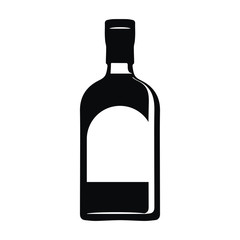 Whiskey bottle silhouette. Icon sign. Illustration Vector