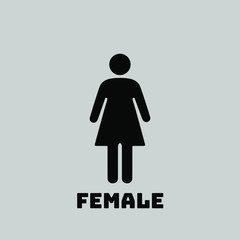 Ladies, Female Toilet Sign vector illustration. Simply flat design for logo, objects and icons. Restroom for Male, Female, Ladies, Gentlemens. 