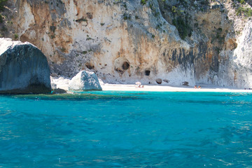 Beach in Cala Gonone in The Emerald Coast, Orosei Gulf, Sardinia, Italy