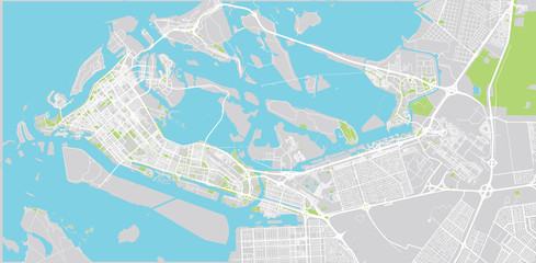 Fototapeta premium Urban vector city map of Abu Dhabi, United Arab Emirates