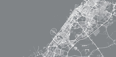 Urban vector city map of Dubai, United Arab Emirates