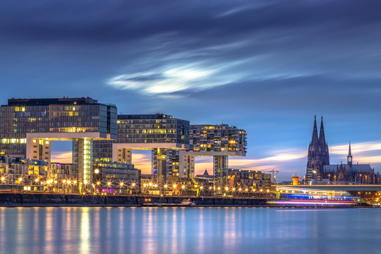 Cologne Germany City lights