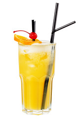 Alcohol cocktail isolated on white. Mai Tai