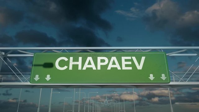 the plane landing in Chapaev kazakhstan