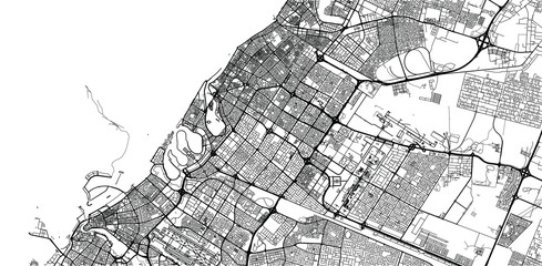 Urban vector city map of Shaejah, United Arab Emirates