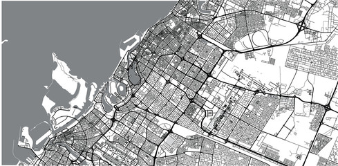 Fototapeta na wymiar Urban vector city map of Shaejah, United Arab Emirates