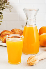 Fresh Squeezed Orange Juice with Fresh Fruits.