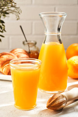 Fresh Squeezed Orange Juice with Fresh Fruits.