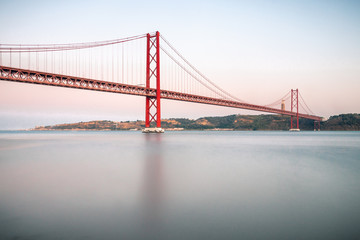 Fototapeta na wymiar 25 April gate bridge in Lisbon Portugal