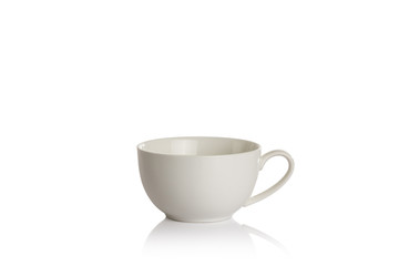 White coffee or tea cup isolated on white background
