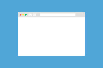 Browser window mock up in trendy flat style. Technology concept vector design. Blank screen web browser. Isolated vector illustration.