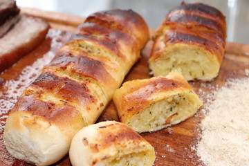 Garlic bread, the delicious accompaniment of barbecue gaúcho.