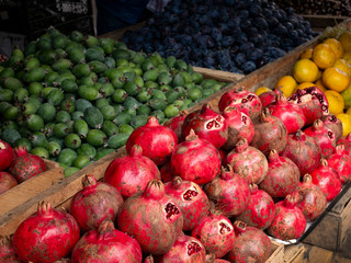 Fresh pomegranate At Market