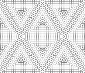 Abstract seamless geometric pattern. A fading array of many shapes.