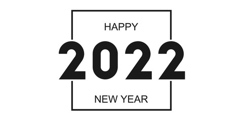inscription in curved font 2022 on the background. Graphic design with the words happy new year. Vector illustration - obrazy, fototapety, plakaty
