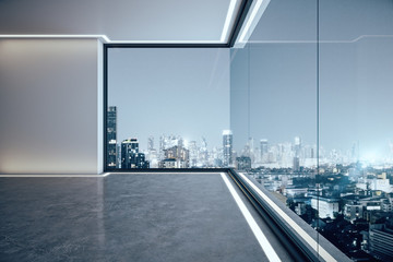 Minimalist office with city view