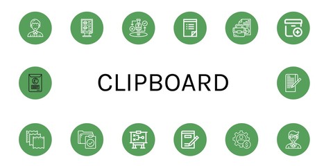 Set of clipboard icons such as Manager, Order, Strategy, To do list, Document, Add package, Paper, Clipboard, Writing, Management , clipboard