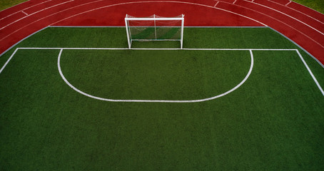 Aerial view of soccer field or sports stadium