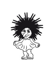 troll süss mädchen lieb kleid cartoon lustig spitzohr märchen wald fabeln sagen fantasy einfarbig