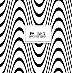 Abstract geometric pattern with wavy lines. Interlacing rounded stripes design. Seamless vector background.