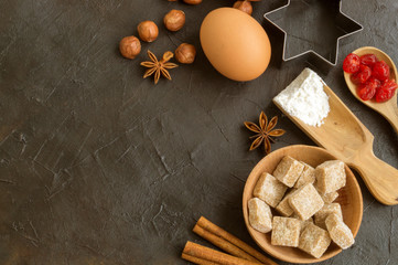 ingredients for making homemade Christmas cookies