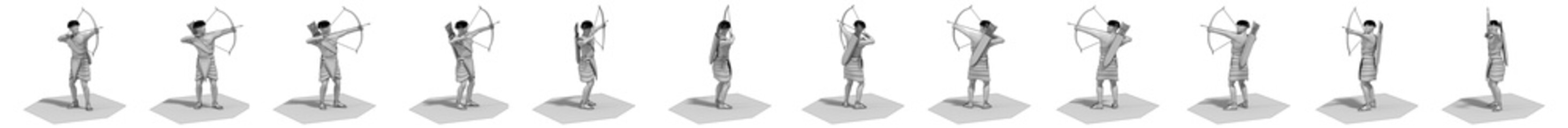 3D rendering, warrior character, illustration