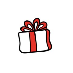 gift box. Vector sketch illustration isolated for greeting cards.