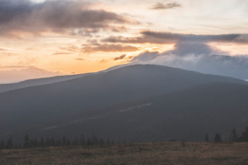 sunrise in the mountains