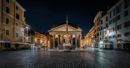 Fototapeta na wymiar Pantheon in Rome at Night, Italy