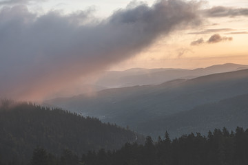 sunrise in the mountains