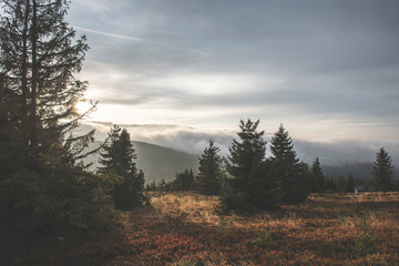 sunrise in the mountains