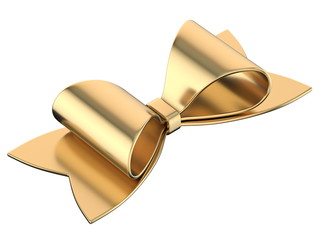 Simple golden ribbon bow 3D