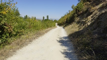 dusty road near skopje in northern macedonia