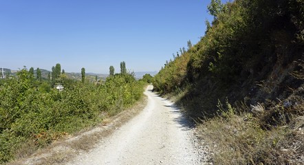 dusty road near skopje in northern macedonia