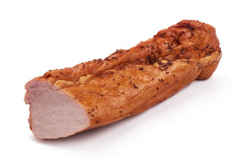 Smoked Pork Loin, isolated on white background