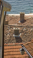 red roof piles of ohrid town in macedonia