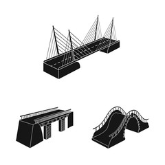 Vector design of construct and side logo. Collection of construct and architecture vector icon for stock.