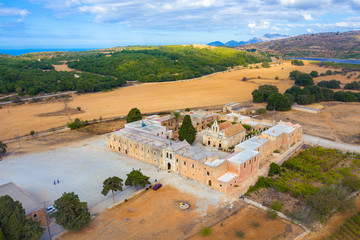 Arcadi monastery on Crete island, Greece. Church Timios Stavros - Moni Arkadiou in Greek. It is a...