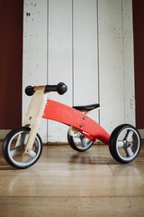 red bicycle on white background